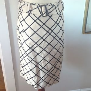 Banana Republic Geometric Belted Skirt Size 10